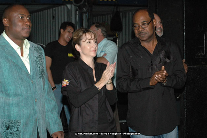 The Hon. Orette Bruce Goldwin, M.P., Prime Minister of Jamaica, Minister of Tourism, Hon. Edmund Bartlett, and Director of Tourism, Basil Smith at the Air Jamaica Jazz and Blues Festival 2008 The Art of Music - Thrusday, January 24, 2008 - Air Jamaica Jazz & Blues 2008 The Art of Music venue at the Aqaueduct on Rose Hall Resort & Counrty Club, Montego Bay, St. James, Jamaica W.I. - Thursday, January 24 - Saturday, January 26, 2008 - Photographs by Net2Market.com - Claudine Housen & Barry J. Hough Sr, Photographers - Negril Travel Guide, Negril Jamaica WI - http://www.negriltravelguide.com - info@negriltravelguide.com...!