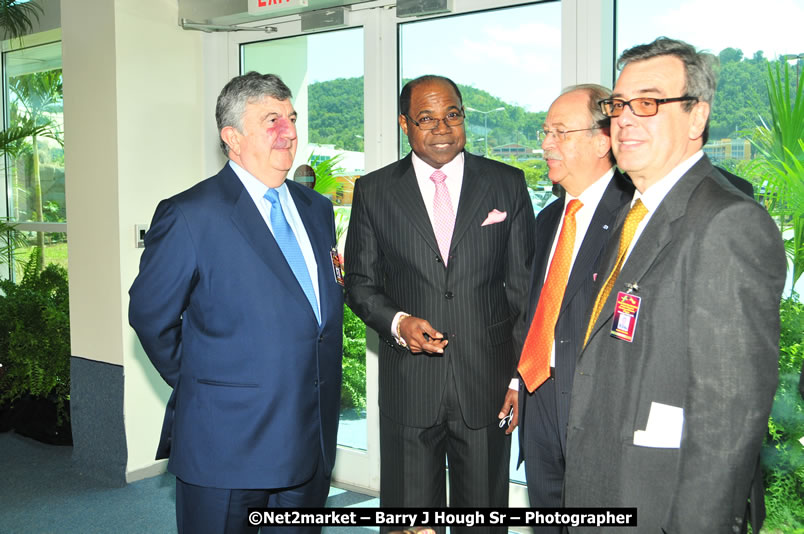 The Unveiling Of The Commemorative Plaque By The Honourable Prime Minister, Orette Bruce Golding, MP, And Their Majesties, King Juan Carlos I And Queen Sofia Of Spain - On Wednesday, February 18, 2009, Marking The Completion Of The Expansion Of Sangster International Airport, Venue at Sangster International Airport, Montego Bay, St James, Jamaica - Wednesday, February 18, 2009 - Photographs by Net2Market.com - Barry J. Hough Sr, Photographer/Photojournalist - Negril Travel Guide, Negril Jamaica WI - http://www.negriltravelguide.com - info@negriltravelguide.com...!