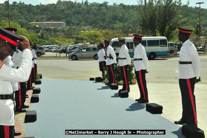 The Unveiling Of The Commemorative Plaque By The Honourable Prime Minister, Orette Bruce Golding, MP, And Their Majesties, King Juan Carlos I And Queen Sofia Of Spain - On Wednesday, February 18, 2009, Marking The Completion Of The Expansion Of Sangster International Airport, Venue at Sangster International Airport, Montego Bay, St James, Jamaica - Wednesday, February 18, 2009 - Photographs by Net2Market.com - Barry J. Hough Sr, Photographer/Photojournalist - Negril Travel Guide, Negril Jamaica WI - http://www.negriltravelguide.com - info@negriltravelguide.com...!