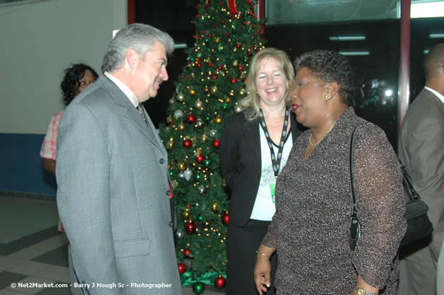 Minister of Tourism, Hon. Edmund Bartlett - Director of Tourism, Basil Smith, and Mayor of Montego Bay, Councilor Charles Sinclair Launch of Winter Tourism Season at Sangster International Airport, Saturday, December 15, 2007 - Sangster International Airport - MBJ Airports Limited, Montego Bay, Jamaica W.I. - Photographs by Net2Market.com - Barry J. Hough Sr, Photographer - Negril Travel Guide, Negril Jamaica WI - http://www.negriltravelguide.com - info@negriltravelguide.com...!