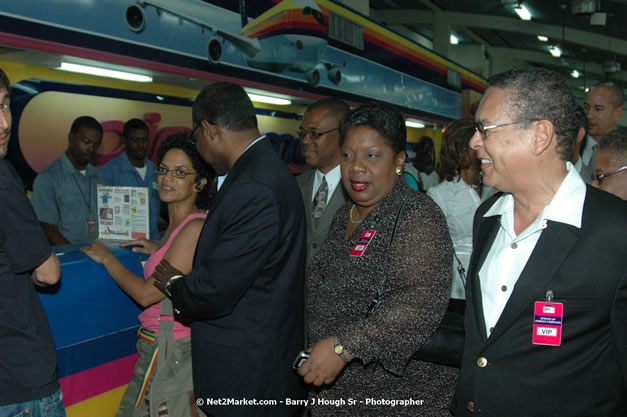 Minister of Tourism, Hon. Edmund Bartlett - Director of Tourism, Basil Smith, and Mayor of Montego Bay, Councilor Charles Sinclair Launch of Winter Tourism Season at Sangster International Airport, Saturday, December 15, 2007 - Sangster International Airport - MBJ Airports Limited, Montego Bay, Jamaica W.I. - Photographs by Net2Market.com - Barry J. Hough Sr, Photographer - Negril Travel Guide, Negril Jamaica WI - http://www.negriltravelguide.com - info@negriltravelguide.com...!