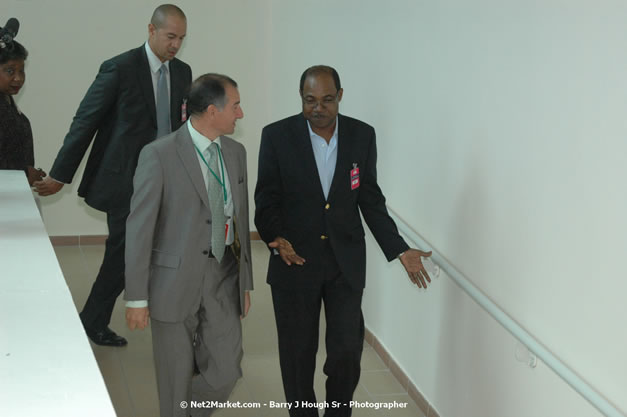 Minister of Tourism, Hon. Edmund Bartlett - Director of Tourism, Basil Smith, and Mayor of Montego Bay, Councillor Charles Sinclair Launch of Winter Tourism Season at Sangster International Airport, Saturday, December 15, 2007 - Sangster International Airport - MBJ Airports Limited, Montego Bay, Jamaica W.I. - Photographs by Net2Market.com - Barry J. Hough Sr, Photographer - Negril Travel Guide, Negril Jamaica WI - http://www.negriltravelguide.com - info@negriltravelguide.com...!