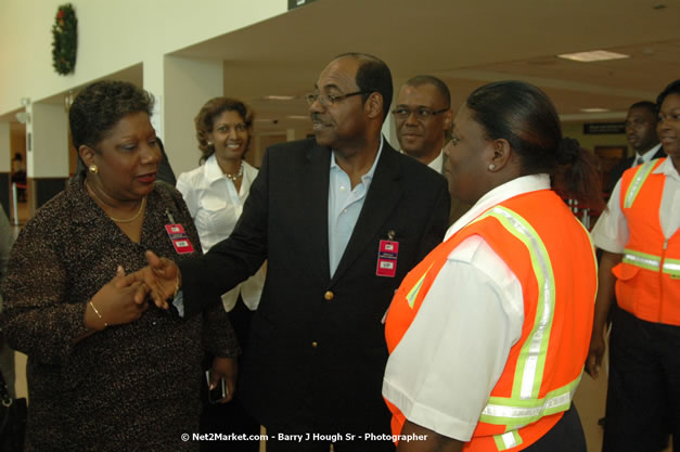 Minister of Tourism, Hon. Edmund Bartlett - Director of Tourism, Basil Smith, and Mayor of Montego Bay, Councillor Charles Sinclair Launch of Winter Tourism Season at Sangster International Airport, Saturday, December 15, 2007 - Sangster International Airport - MBJ Airports Limited, Montego Bay, Jamaica W.I. - Photographs by Net2Market.com - Barry J. Hough Sr, Photographer - Negril Travel Guide, Negril Jamaica WI - http://www.negriltravelguide.com - info@negriltravelguide.com...!