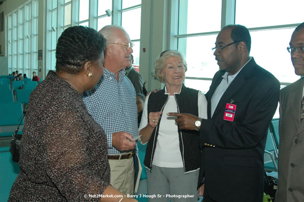 Minister of Tourism, Hon. Edmund Bartlett - Director of Tourism, Basil Smith, and Mayor of Montego Bay, Councillor Charles Sinclair Launch of Winter Tourism Season at Sangster International Airport, Saturday, December 15, 2007 - Sangster International Airport - MBJ Airports Limited, Montego Bay, Jamaica W.I. - Photographs by Net2Market.com - Barry J. Hough Sr, Photographer - Negril Travel Guide, Negril Jamaica WI - http://www.negriltravelguide.com - info@negriltravelguide.com...!