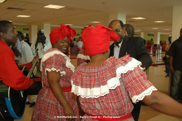 Minister of Tourism, Hon. Edmund Bartlett - Director of Tourism, Basil Smith, and Mayor of Montego Bay, Councillor Charles Sinclair Launch of Winter Tourism Season at Sangster International Airport, Saturday, December 15, 2007 - Sangster International Airport - MBJ Airports Limited, Montego Bay, Jamaica W.I. - Photographs by Net2Market.com - Barry J. Hough Sr, Photographer - Negril Travel Guide, Negril Jamaica WI - http://www.negriltravelguide.com - info@negriltravelguide.com...!