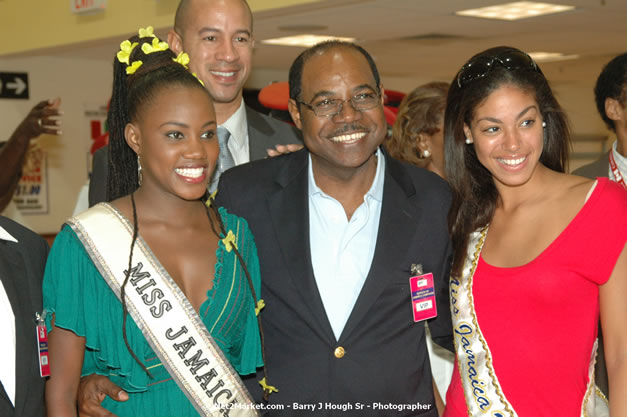 Minister of Tourism, Hon. Edmund Bartlett - Director of Tourism, Basil Smith, and Mayor of Montego Bay, Councillor Charles Sinclair Launch of Winter Tourism Season at Sangster International Airport, Saturday, December 15, 2007 - Sangster International Airport - MBJ Airports Limited, Montego Bay, Jamaica W.I. - Photographs by Net2Market.com - Barry J. Hough Sr, Photographer - Negril Travel Guide, Negril Jamaica WI - http://www.negriltravelguide.com - info@negriltravelguide.com...!