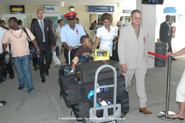 Minister of Tourism, Hon. Edmund Bartlett - Director of Tourism, Basil Smith, and Mayor of Montego Bay, Councillor Charles Sinclair Launch of Winter Tourism Season at Sangster International Airport, Saturday, December 15, 2007 - Sangster International Airport - MBJ Airports Limited, Montego Bay, Jamaica W.I. - Photographs by Net2Market.com - Barry J. Hough Sr, Photographer - Negril Travel Guide, Negril Jamaica WI - http://www.negriltravelguide.com - info@negriltravelguide.com...!