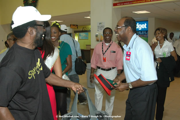 Minister of Tourism, Hon. Edmund Bartlett - Director of Tourism, Basil Smith, and Mayor of Montego Bay, Councillor Charles Sinclair Launch of Winter Tourism Season at Sangster International Airport, Saturday, December 15, 2007 - Sangster International Airport - MBJ Airports Limited, Montego Bay, Jamaica W.I. - Photographs by Net2Market.com - Barry J. Hough Sr, Photographer - Negril Travel Guide, Negril Jamaica WI - http://www.negriltravelguide.com - info@negriltravelguide.com...!