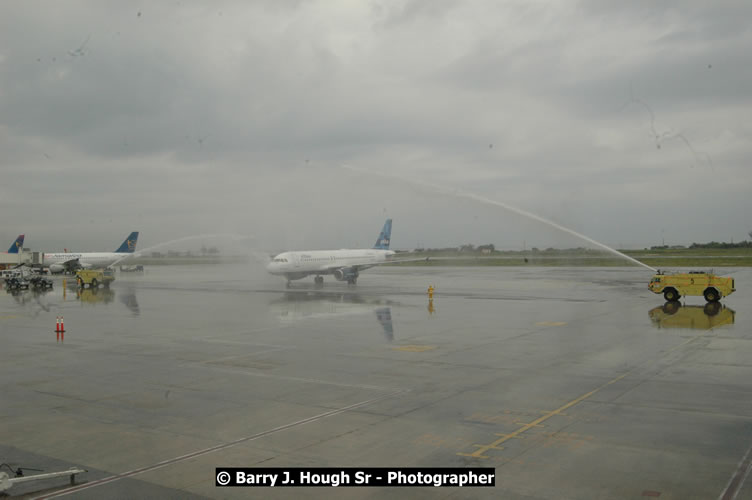 JetBue Airways' Inaugural Air Service between Sangster International Airport, Montego Bay and John F. Kennedy Airport, New York at MBJ Airports Sangster International Airport, Montego Bay, St. James, Jamaica - Thursday, May 21, 2009 - Photographs by Net2Market.com - Barry J. Hough Sr, Photographer/Photojournalist - Negril Travel Guide, Negril Jamaica WI - http://www.negriltravelguide.com - info@negriltravelguide.com...!