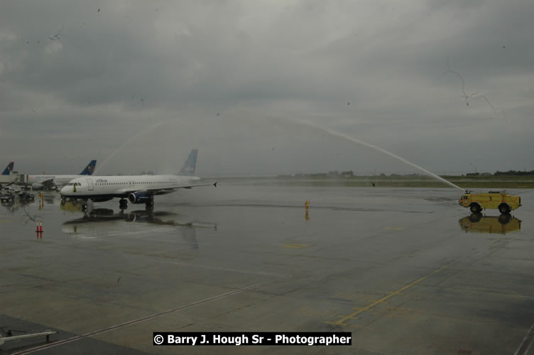 JetBue Airways' Inaugural Air Service between Sangster International Airport, Montego Bay and John F. Kennedy Airport, New York at MBJ Airports Sangster International Airport, Montego Bay, St. James, Jamaica - Thursday, May 21, 2009 - Photographs by Net2Market.com - Barry J. Hough Sr, Photographer/Photojournalist - Negril Travel Guide, Negril Jamaica WI - http://www.negriltravelguide.com - info@negriltravelguide.com...!