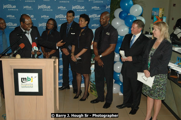 JetBue Airways' Inaugural Air Service between Sangster International Airport, Montego Bay and John F. Kennedy Airport, New York at MBJ Airports Sangster International Airport, Montego Bay, St. James, Jamaica - Thursday, May 21, 2009 - Photographs by Net2Market.com - Barry J. Hough Sr, Photographer/Photojournalist - Negril Travel Guide, Negril Jamaica WI - http://www.negriltravelguide.com - info@negriltravelguide.com...!