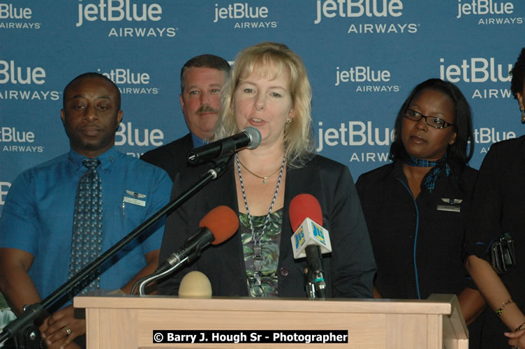 JetBue Airways' Inaugural Air Service between Sangster International Airport, Montego Bay and John F. Kennedy Airport, New York at MBJ Airports Sangster International Airport, Montego Bay, St. James, Jamaica - Thursday, May 21, 2009 - Photographs by Net2Market.com - Barry J. Hough Sr, Photographer/Photojournalist - Negril Travel Guide, Negril Jamaica WI - http://www.negriltravelguide.com - info@negriltravelguide.com...!