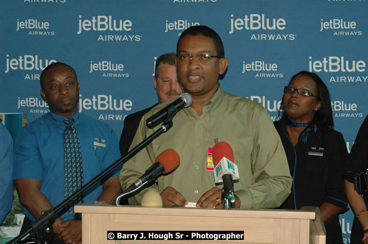 JetBue Airways' Inaugural Air Service between Sangster International Airport, Montego Bay and John F. Kennedy Airport, New York at MBJ Airports Sangster International Airport, Montego Bay, St. James, Jamaica - Thursday, May 21, 2009 - Photographs by Net2Market.com - Barry J. Hough Sr, Photographer/Photojournalist - Negril Travel Guide, Negril Jamaica WI - http://www.negriltravelguide.com - info@negriltravelguide.com...!