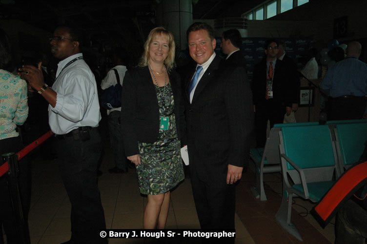 JetBue Airways' Inaugural Air Service between Sangster International Airport, Montego Bay and John F. Kennedy Airport, New York at MBJ Airports Sangster International Airport, Montego Bay, St. James, Jamaica - Thursday, May 21, 2009 - Photographs by Net2Market.com - Barry J. Hough Sr, Photographer/Photojournalist - Negril Travel Guide, Negril Jamaica WI - http://www.negriltravelguide.com - info@negriltravelguide.com...!