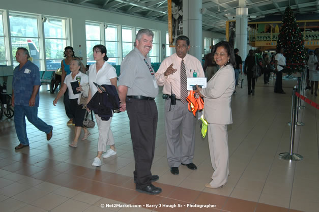 MBJ Airports Limited Welcomes WestJet Airlines - Inaugural Scheduled Service From Toronto Pearsons International Airport - Monday, December 10, 2007 - Sangster International Airport - MBJ Airports Limited, Montego Bay, Jamaica W.I. - Photographs by Net2Market.com - Barry J. Hough Sr, Photographer - Negril Travel Guide, Negril Jamaica WI - http://www.negriltravelguide.com - info@negriltravelguide.com...!