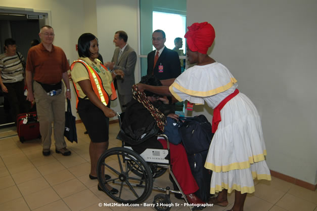 MBJ Airports Limited Welcomes WestJet Airlines - Inaugural Scheduled Service From Toronto Pearsons International Airport - Monday, December 10, 2007 - Sangster International Airport - MBJ Airports Limited, Montego Bay, Jamaica W.I. - Photographs by Net2Market.com - Barry J. Hough Sr, Photographer - Negril Travel Guide, Negril Jamaica WI - http://www.negriltravelguide.com - info@negriltravelguide.com...!