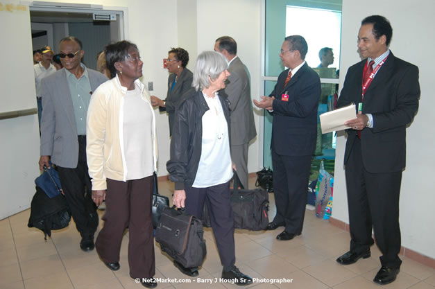 MBJ Airports Limited Welcomes WestJet Airlines - Inaugural Scheduled Service From Toronto Pearsons International Airport - Monday, December 10, 2007 - Sangster International Airport - MBJ Airports Limited, Montego Bay, Jamaica W.I. - Photographs by Net2Market.com - Barry J. Hough Sr, Photographer - Negril Travel Guide, Negril Jamaica WI - http://www.negriltravelguide.com - info@negriltravelguide.com...!