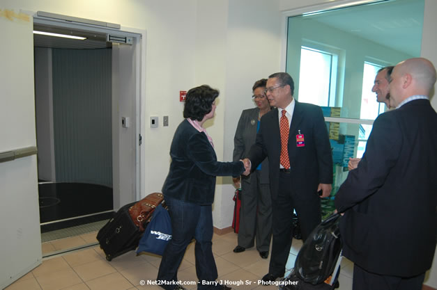 MBJ Airports Limited Welcomes WestJet Airlines - Inaugural Scheduled Service From Toronto Pearsons International Airport - Monday, December 10, 2007 - Sangster International Airport - MBJ Airports Limited, Montego Bay, Jamaica W.I. - Photographs by Net2Market.com - Barry J. Hough Sr, Photographer - Negril Travel Guide, Negril Jamaica WI - http://www.negriltravelguide.com - info@negriltravelguide.com...!