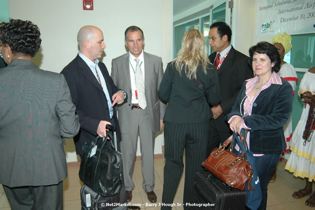 MBJ Airports Limited Welcomes WestJet Airlines - Inaugural Scheduled Service From Toronto Pearsons International Airport - Monday, December 10, 2007 - Sangster International Airport - MBJ Airports Limited, Montego Bay, Jamaica W.I. - Photographs by Net2Market.com - Barry J. Hough Sr, Photographer - Negril Travel Guide, Negril Jamaica WI - http://www.negriltravelguide.com - info@negriltravelguide.com...!