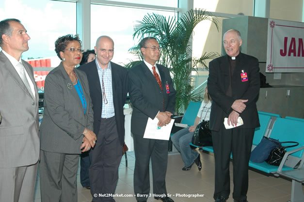 MBJ Airports Limited Welcomes WestJet Airlines - Inaugural Scheduled Service From Toronto Pearsons International Airport - Monday, December 10, 2007 - Sangster International Airport - MBJ Airports Limited, Montego Bay, Jamaica W.I. - Photographs by Net2Market.com - Barry J. Hough Sr, Photographer - Negril Travel Guide, Negril Jamaica WI - http://www.negriltravelguide.com - info@negriltravelguide.com...!