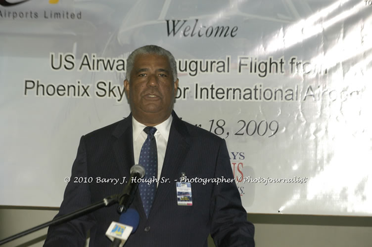 US Airways Inaugurtes New Service from Phoenix Sky Harbor International Airport to Sangster International Airport, Friday, December 18, 2009, Sangster International Airport, Montego Bay, St. James, Jamaica W.I. - Photographs by Net2Market.com - Barry J. Hough Sr, Photographer/Photojournalist - The Negril Travel Guide - Negril's and Jamaica's Number One Concert Photography Web Site with over 40,000 Jamaican Concert photographs Published -  Negril Travel Guide, Negril Jamaica WI - http://www.negriltravelguide.com - info@negriltravelguide.com...!