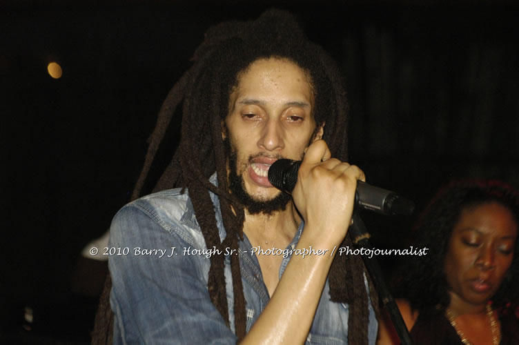 Julian Marley - Grammy Nominee & Son of the Legend Bob Marley - Live in Concert - Also featuring Ras Noble, Power Drill, Iron Head, & Robin Banks - Backing Band Roots Warrior, plus DJ Gemini @ One Love Reggae Concerts Series 09/10 @ Negril Escape Resort & Spa, February 2, 2010, One Love Drive, West End, Negril, Westmoreland, Jamaica W.I. - Photographs by Net2Market.com - Barry J. Hough Sr, Photographer/Photojournalist - The Negril Travel Guide - Negril's and Jamaica's Number One Concert Photography Web Site with over 40,000 Jamaican Concert photographs Published -  Negril Travel Guide, Negril Jamaica WI - http://www.negriltravelguide.com - info@negriltravelguide.com...!