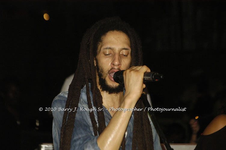 Julian Marley - Grammy Nominee & Son of the Legend Bob Marley - Live in Concert - Also featuring Ras Noble, Power Drill, Iron Head, & Robin Banks - Backing Band Roots Warrior, plus DJ Gemini @ One Love Reggae Concerts Series 09/10 @ Negril Escape Resort & Spa, February 2, 2010, One Love Drive, West End, Negril, Westmoreland, Jamaica W.I. - Photographs by Net2Market.com - Barry J. Hough Sr, Photographer/Photojournalist - The Negril Travel Guide - Negril's and Jamaica's Number One Concert Photography Web Site with over 40,000 Jamaican Concert photographs Published -  Negril Travel Guide, Negril Jamaica WI - http://www.negriltravelguide.com - info@negriltravelguide.com...!