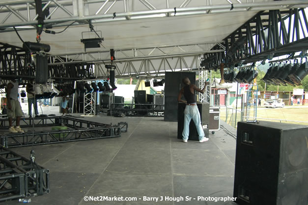 Venue Under Construction - Wednesday, July 18, 2007 - Red Stripe Reggae Sumfest at Catherine Hall, Montego Bay, St Jamaica, Jamaica W.I. - Negril Travel Guide.com, Negril Jamaica WI - http://www.negriltravelguide.com - info@negriltravelguide.com...!