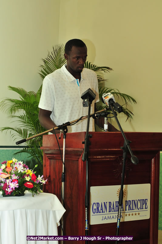 Usain Bolt of Jamaica - The Fastest Man In The World  - Usain Bolt Homecoming Celebrations - Press Conference at the Grand Bahia Principe &amp; Sherwood Content - Waldensia Primary School - Photographs by Net2Market.com - Barry J. Hough Sr. Photojournalist/Photograper - Photographs taken with a Nikon D300 - Negril Travel Guide, Negril Jamaica WI - http://www.negriltravelguide.com - info@negriltravelguide.com...!