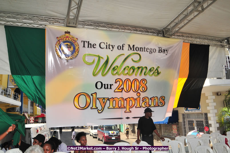 The City of Montego Bay Welcomes Our 2008 Olympians - Western Motorcade - Civic Ceremony - A Salute To Our Beijing Heros - Sam Sharpe Square, Montego Bay, Jamaica - Tuesday, October 7, 2008 - Photographs by Net2Market.com - Barry J. Hough Sr. Photojournalist/Photograper - Photographs taken with a Nikon D300 - Negril Travel Guide, Negril Jamaica WI - http://www.negriltravelguide.com - info@negriltravelguide.com...!